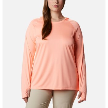 Dámské Mikiny Columbia PFG Tidal Plus Size Růžové Bílé IKJHGD074